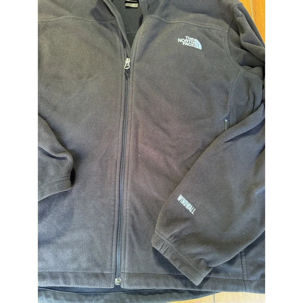 The North Face Jacket Mens L Black WindWall Fleece Full Zip Outdoor Hiking